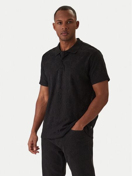 Guess Polo M6RP25 KCFE2 Czarny Regular Fit. Czarne koszulki polo Guess, m, z aplikacjami, z syntetyku, bez kołnierzyka, bez ramiączek. Za 224.99 zł.