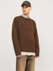 Jack & Jones Sweter w kolorze jasnobrązowym rozmiar: L. Brązowe swetry nierozpinane Jack & Jones, l, bez wzorów, z wełny, bez kołnierzyka, bez ramiączek. Za 97.28 zł.