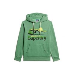 Bluza z kapturem z wzorem Superdry Great Outdoors. Zielone bluzy Superdry, m, bez wzorów, z kapturem. Za 382.25 zł.