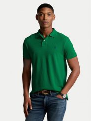 Polo Ralph Lauren Polo 710795080019 Zielony Slim Fit. Zielone koszulki polo Polo Ralph Lauren, m, bez wzorów, z bawełny, bez kołnierzyka, bez ramiączek. Za 399.99 zł.
