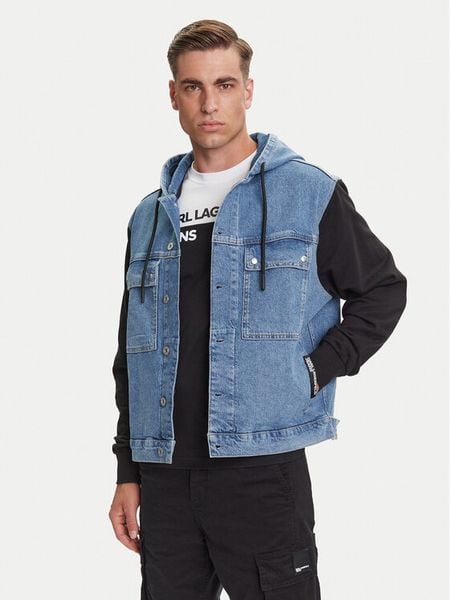 Karl Lagerfeld Jeans Kurtka jeansowa A3M14007 Niebieski Regular Fit. Niebieskie kurtki Karl Lagerfeld Jeans, l, bez wzorów, z bawełny, bez kaptura. Za 529.99 zł.