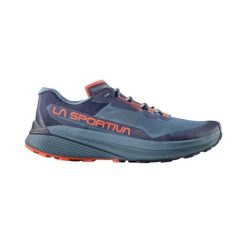 Buty trailowe La Sportiva Prodigio. Niebieskie buty turystyczne La Sportiva, bez wzorów, z materiału, bez zapięcia, do biegania. Za 705.70 zł.