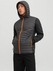 Jack & Jones Kurtka hybrydowa "Multi" w kolorze szaro-czarnym rozmiar: S. Czarne kurtki Jack & Jones, s, z aplikacjami, bez kaptura. Za 181.45 zł.