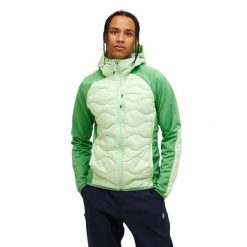 Kurtka Peak Performance puchowa męska Helium Down Hybrid Hood zielona - XXL. Zielone kurtki Peak Performance, m, bez wzorów, z puchu, bez kaptura. W wyprzedaży za 919.00 zł.