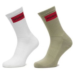 Skarpety długie HUGO. Zielone skarpety Hugo, bez wzorów. Za 109.99 zł.