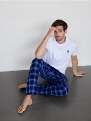 Dwuczęściowa piżama z haftem - biały. Białe piżamy Reserved, l, bez wzorów, z bawełny, bez ramiączek. W wyprzedaży za 69.99 zł.