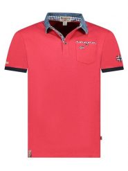 Geographical Norway Koszulka polo "Kerwin" w kolorze czerwonym rozmiar: M. Czerwone koszulki polo sportowe Geographical Norway, m, bez wzorów, z bawełny, bez kołnierzyka, bez ramiączek. Za 92.21 zł.