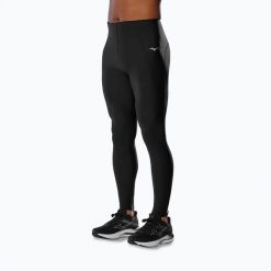 Legginsy do biegania męskie Mizuno Impulse Core Long Tight. Czarne legginsy długie sportowe Mizuno, m, bez wzorów, z elastanu, do biegania. Za 139.99 zł.