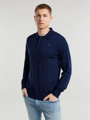 G-Star Wełniany sweter w kolorze granatowym rozmiar: L. Niebieskie swetry nierozpinane G-Star, l, bez wzorów, z wełny, bez kołnierzyka, bez ramiączek. Za 230.00 zł.