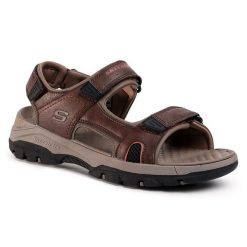 Sandały Skechers. Brązowe sandały Skechers, bez zapięcia. Za 199.99 zł.
