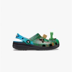 Klapki sandały chodaki męskie Crocs Class Minecraft LED. Zielone sandały Crocs, z materiału, bez zapięcia. Za 219.00 zł.