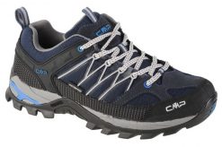 Buty trekkingowe męskie CMP Rigel Low WP. Niebieskie trekkingi CMP, bez wzorów, z materiału, bez zapięcia. Za 385.99 zł.