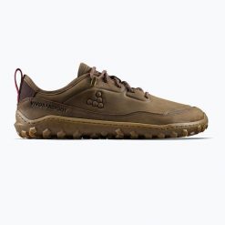 Buty barefoot męskie Vivobarefoot Tracker Leather Low. Brązowe buty trekkingowe VIVOBAREFOOT, bez wzorów, bez zapięcia. Za 830.35 zł.