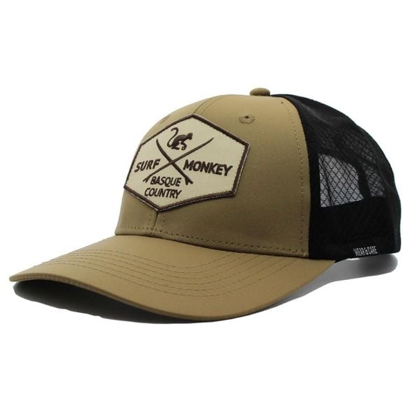 Czapka trucker górska i trekkingowa – Dry-Tech – wodoodporna (Beżowy). Brązowe czapki z daszkiem SURF MONKEY, z aplikacjami, z poliesteru. Za 159.95 zł.