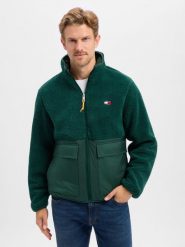Tommy Jeans kurtka z futra typu teddy Mężczyźni zielony, L. Zielone kurtki Tommy Jeans, l, bez wzorów, z jeansu, bez kaptura. Za 749.95 zł.