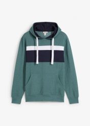 Bluza z kapturem. Niebieskie bluzy bonprix, l, bez wzorów, z kapturem. Za 99.99 zł.