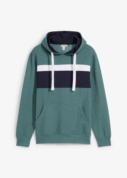 Bluza z kapturem. Niebieskie bluzy bonprix, l, bez wzorów, z kapturem. Za 99.99 zł.