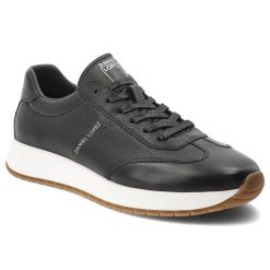 Sneakersy męskie Daniel Lopez, skóra naturalna sznurowany fason gruba amortyzująca podeszwa okrągły nosek minimalistyczny design, czarne, TT1D4019. Czarne buty sportowe casual Daniel Lopez, bez wzorów, ze skóry, z okrągłym noskiem, bez zapięcia. Za 341.90 zł.