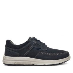 Półbuty Josef Seibel. Niebieskie eleganckie półbuty Josef Seibel, bez wzorów, bez obcasa, bez zapięcia. Za 299.99 zł.