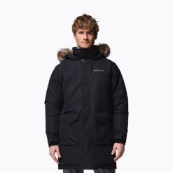 Kurtka ocieplana męska Columbia Cape Ridge Parka. Czarne kurtki Columbia, m, bez wzorów, z puchu, bez kaptura. Za 1,399.00 zł.