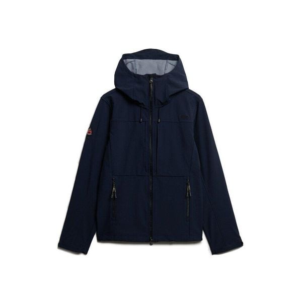 Bluza z kapturem Superdry Softshell Tech. Niebieskie bluzy Superdry, m, bez wzorów, z softshellu, z kapturem. W wyprzedaży za 371.50 zł.