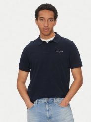 Tommy Jeans Polo Linear DM0DM20914 Granatowy Regular Fit. Niebieskie koszulki polo Tommy Jeans, m, bez wzorów, z bawełny, bez kołnierzyka, bez ramiączek. Za 249.99 zł.