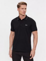 Boss Polo Paule 4 50506195 Czarny Slim Fit. Czarne koszulki polo Boss, m, bez wzorów, z bawełny, bez kołnierzyka, bez ramiączek. Za 269.99 zł.