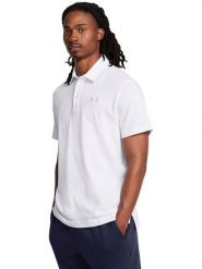 Under Armour Koszulka polo "Icon" w kolorze białym rozmiar: M. Białe koszulki polo Under Armour, m, bez wzorów, bez kołnierzyka, bez ramiączek. Za 136.45 zł.