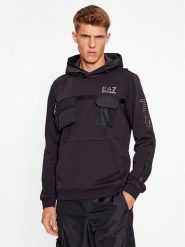 EA7 Emporio Armani Bluza 6RPM88 PJSEZ 1200 Czarny Regular Fit. Czarne bluzy EA7 Emporio Armani, m, bez wzorów, z bawełny, bez kaptura. Za 759.99 zł.