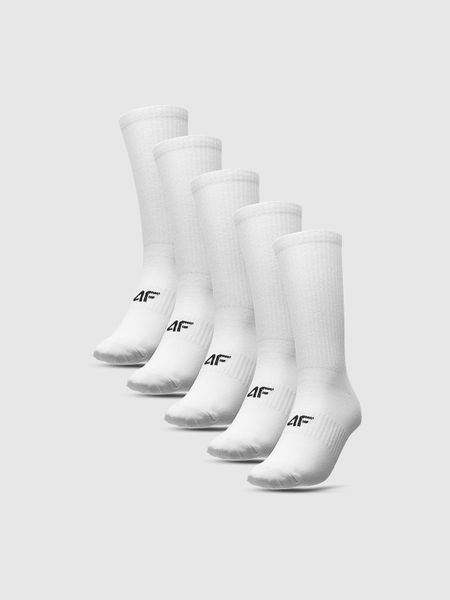 4F Skarpetki długie (5-pack) męskie - białe 43-46. Białe skarpety 4F, bez wzorów. Za 69.99 zł.
