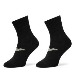 Zestaw 2 par niskich skarpet męskich Emporio Armani. Czarne skarpety Emporio Armani, bez wzorów. Za 89.99 zł.