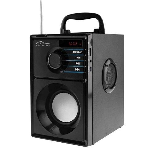 MEDIA-TECH GŁOŚNIK BEZPRZEWODOWY BOOMBOX SILVER 15W MRS MT3179. Szare głośniki przenośne Media-Tech. Za 113.99 zł.