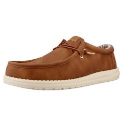 Buty HEY DUDE HD41894 WALLY CLASSIC Niebieski. Brązowe buty turystyczne Hey dude, bez wzorów, z syntetyku, bez zapięcia, na fitness i siłownię. Za 320.99 zł.