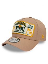 New Era Czapka z daszkiem Miami License Plate 9FORTY A-Frame 60595462 Beżowy. Brązowe czapki z daszkiem New Era, bez wzorów, z bawełny. Za 109.99 zł.