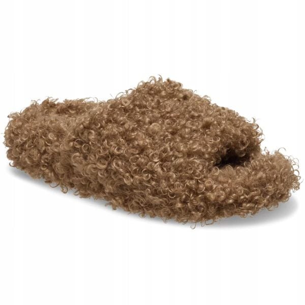 Klapki Dla Dorosłych Crocs Classic Duudle Fur Slide. Brązowe klapki Crocs, z materiału. Za 230.99 zł.