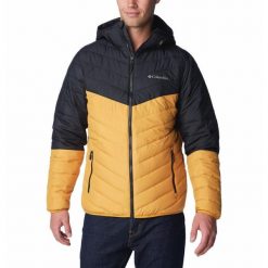 Kurtka Puchowa Columbia Eddie Gorge Hooded Jacket Męska Zimowa. Żółte kurtki Columbia, na zimę, l, bez wzorów, z puchu, bez kaptura. Za 667.99 zł.