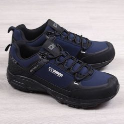 Buty sportowe trekkingowe wodoodporne granatowe DK 1096. Buty trekkingowe DK, bez wzorów, ze skóry ekologicznej, bez zapięcia. Za 259.99 zł.