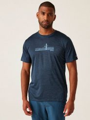 Regatta Koszulka "Fingal IX" w kolorze granatowym do biegania rozmiar: XL. Niebieskie t-shirty sportowe Regatta, bez wzorów, z materiału, bez ramiączek, do biegania. Za 66.31 zł.