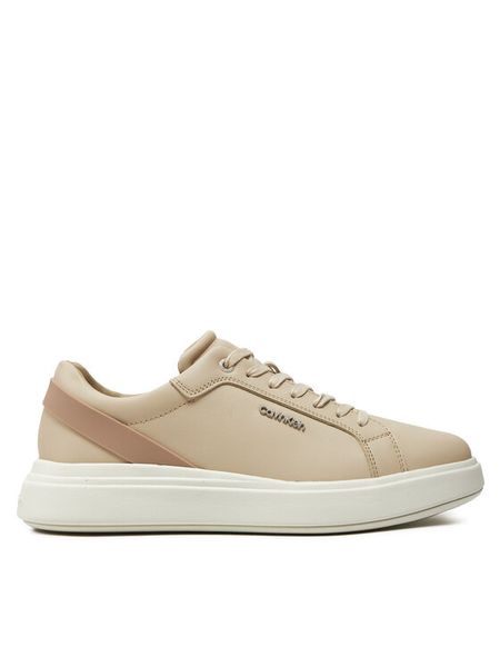Calvin Klein Sneakersy Low Top Lace Up W/ Stripe HM0HM01494 Beżowy. Brązowe buty sportowe casual CALVIN KLEIN, bez wzorów, ze skóry, bez zapięcia. Za 399.99 zł.