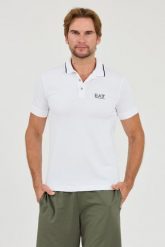 EA7 Biała koszulka polo. Białe koszulki polo EA7 Emporio Armani, l, bez wzorów, bez kołnierzyka, bez ramiączek. W wyprzedaży za 359.99 zł.
