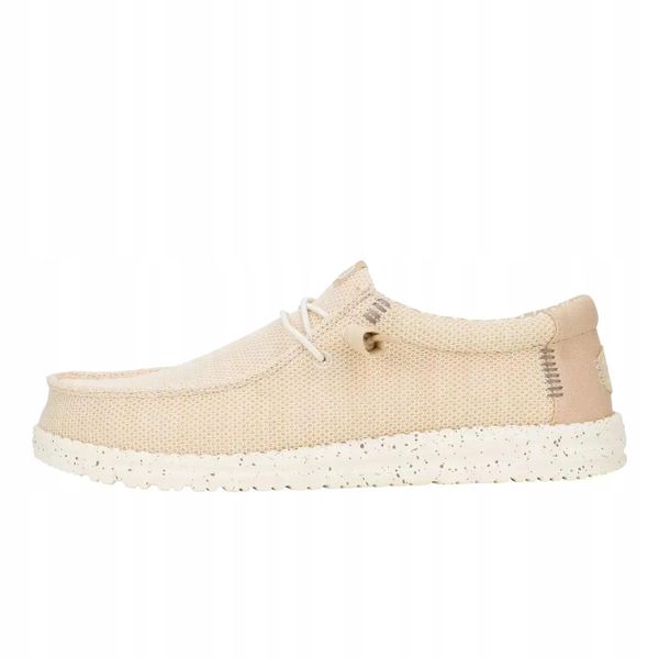 HeyDude Męskie Mokasyny Wally Stretch Sox. Brązowe mokasyny Hey dude, bez wzorów, z materiału, bez obcasa, bez zapięcia. Za 259.00 zł.