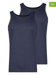 Skiny Podkoszulki (2 szt.) w kolorze granatowym rozmiar: S. Niebieskie podkoszulki Skiny, s, bez wzorów, bez ramiączek. Za 73.99 zł.