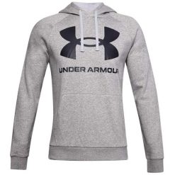 Bluza fitness męska Under Armour Rival Fleece Big Logo HD. Szare bluzy Under Armour, m, bez wzorów, bez kaptura. Za 139.99 zł.