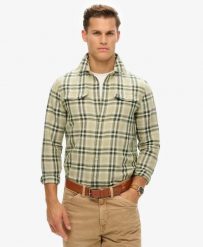 Superdry Koszula Merchant lniana w kratę. Szare koszule Superdry, m, bez wzorów, z bawełny, bez kołnierzyka, bez ramiączek. Za 374.80 zł.