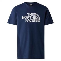 Koszulka sportowa męska The North Face Woodcut Dome Tee Tnf. Niebieskie t-shirty sportowe The North Face, bez wzorów, z bawełny, bez ramiączek, trekkingowe. Za 236.00 zł.