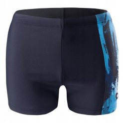 Męskie Spodenki Kąpielowe Levu Sea Print. Czarne odzież kąpielowa AQUAWAVE, m, bez wzorów, sportowe. Za 94.99 zł.