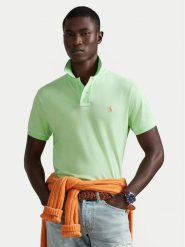 Polo Ralph Lauren Polo 710536856502 Zielony jasny Slim Fit. Zielone koszulki polo Polo Ralph Lauren, l, bez wzorów, z bawełny, bez kołnierzyka, bez ramiączek. Za 594.99 zł.