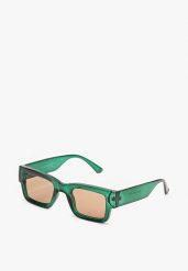 Zielone Prostokątne Okulary Przeciwsłoneczne z Filtrem UV Elledenira. Zielone okulary przeciwsłoneczne Born2be, prostokątne. W wyprzedaży za 25.49 zł.