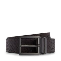 Pasek Męski BOSS. Brązowe paski Boss, bez wzorów. Za 379.99 zł.