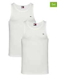 TOMMY JEANS Topy (2 szt.) w kolorze białym rozmiar: XL. Białe bezrękawniki Tommy Jeans, xl, bez wzorów, z bawełny, bez kołnierzyka, bez ramiączek. Za 148.96 zł.